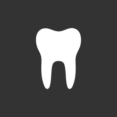 Siyah arkaplandaki diş düzlüğü simgesi. Vektör illüstrasyonu