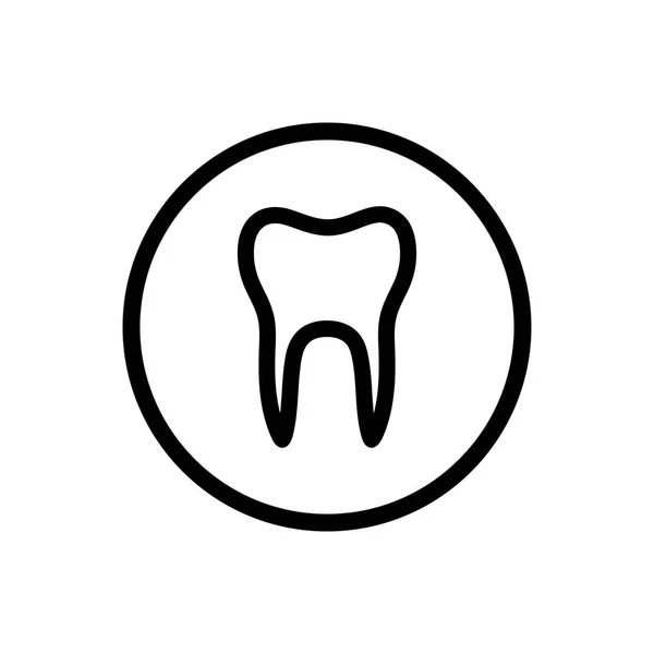 Isoliertes Zahnlinien Symbol Auf Einem Kreis Vektorillustration — Stockvektor