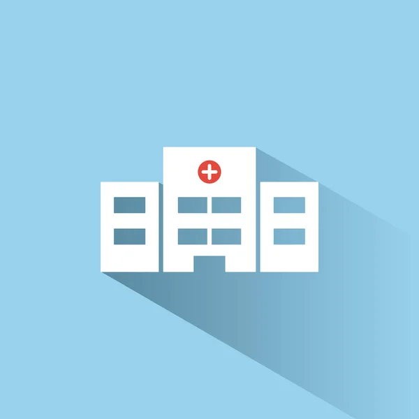 Νοσοκομείο Εικονίδιο Χρώμα Σκιά Μπλε Φόντο Εικονογράφηση Διανύσματος — Διανυσματικό Αρχείο