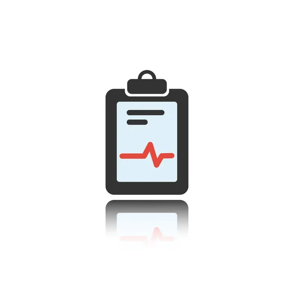 Orvosi Diagram Szín Ikon Tükörképe Fehér Háttér Előtt Cardiogram Jelentés — Stock Vector