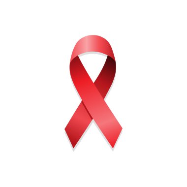 AIDS bilinçlendirme kırmızı şerit. Dünya AIDS Günü. İzole vektör çizim