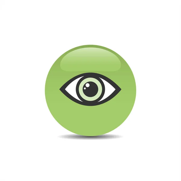 Green Eye Icon Bubble White Background Vector Illustration — Stock Vector