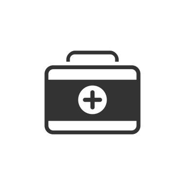 İlaç evrak çantası ikonu. İzole vektör illüstrasyonu