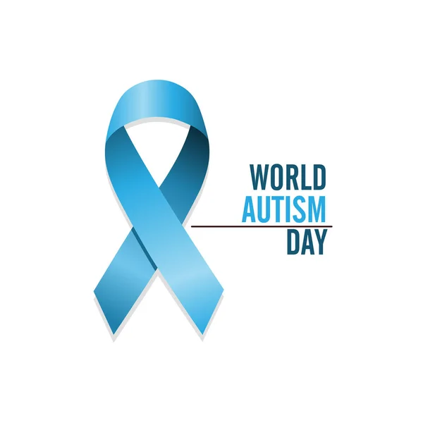 Cinta Autismo Azul Día Internacional Conciencia Del Autismo Ilustración Vectorial — Vector de stock