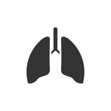 Beyaz arka planda akciğer simgesi. İzole vektör illüstrasyonu