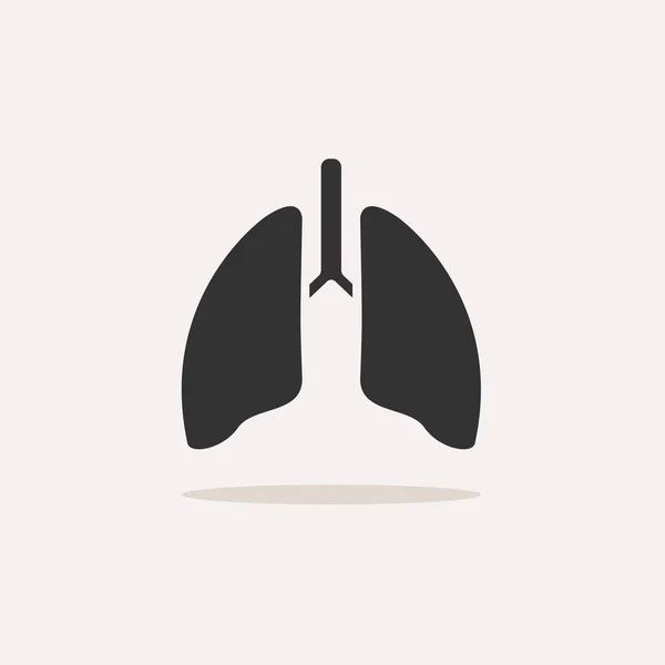 Lungen Symbol Mit Schatten Auf Beigem Hintergrund Vektorillustration — Stockvektor