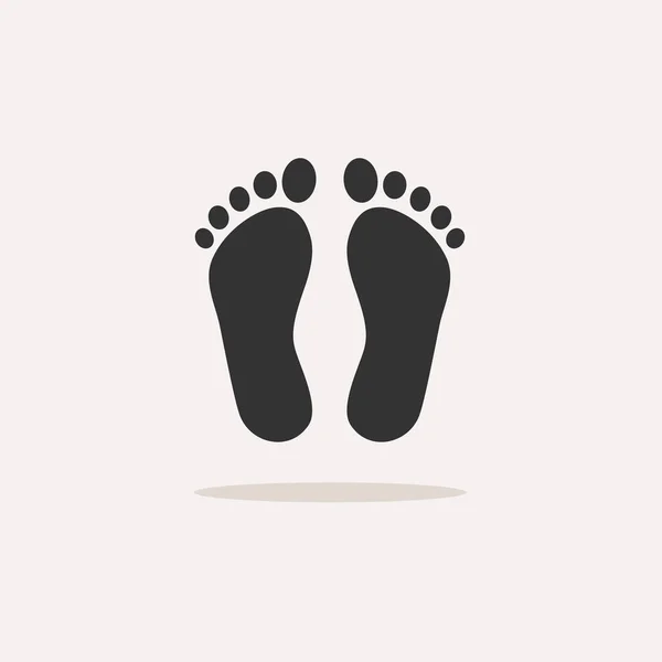 Human Organ Feet Icon Shadow Beige Background Vector Illustration — Stock Vector