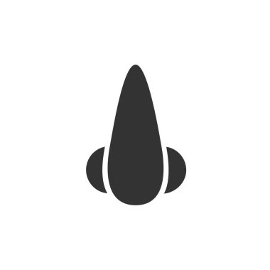 Vücudum kokuyor. Beyaz arka planda burun simgesi. İzole vektör illüstrasyon