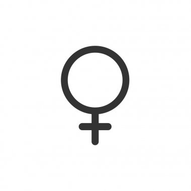 Kadın sembolü. İzole bilim simgesi. Vektör çizimi