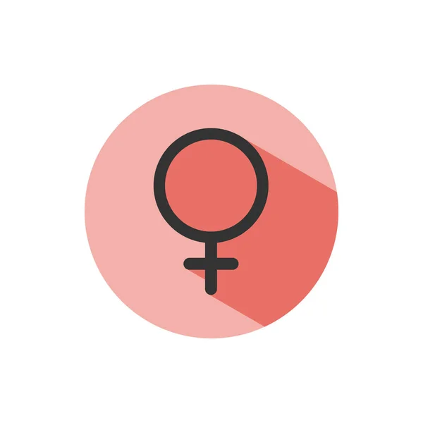 Female Symbol Shade Red Circle Science Icon Color Vector Illustration — Stock Vector