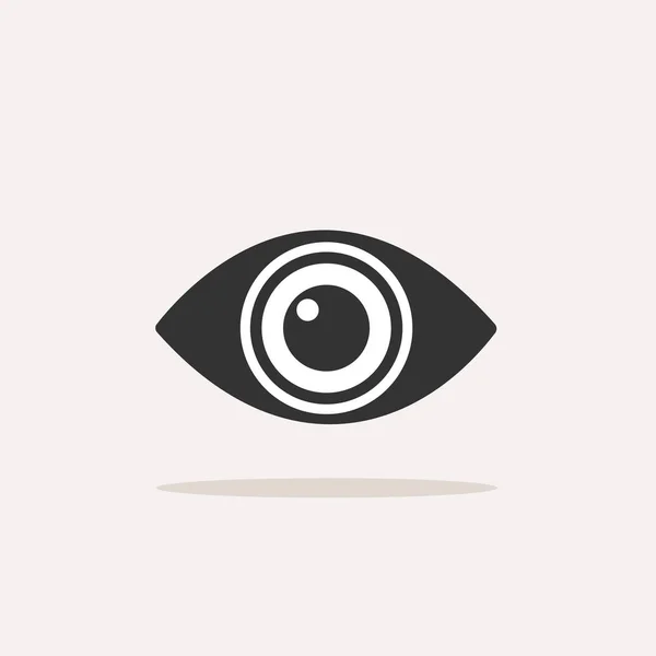 Body Senses Vision Eye Icon Shadow Beige Background Vector Illustration — Stock Vector