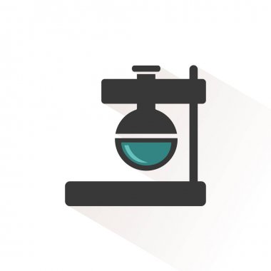 Floransa şişesi. Bej gölgeli düz renk simgesi. Eczacılık ve bilim vektör illüstrasyon