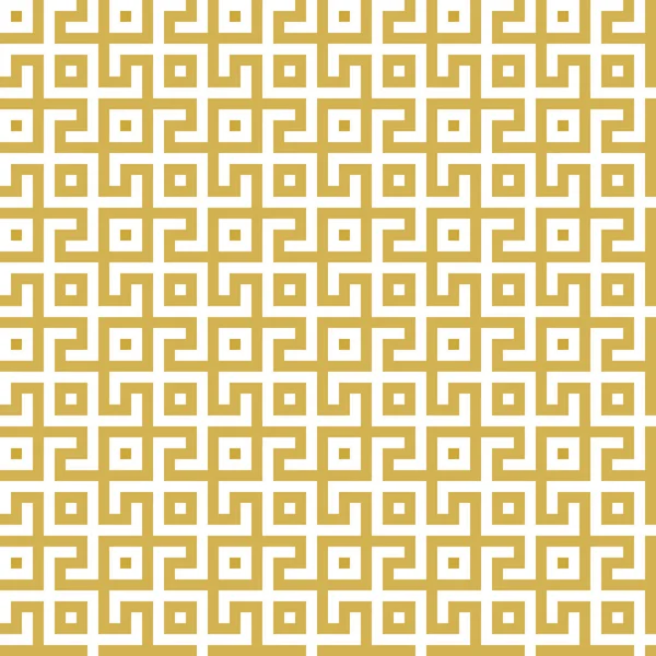 Abstrakte Nahtlose Labyrinth Muster Geometrisches Design Mit Goldenem Und Weißem — Stockvektor