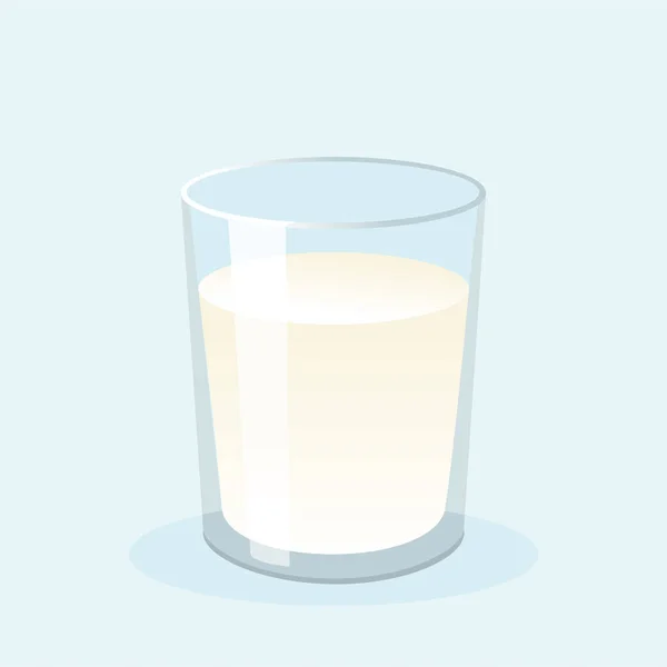 Склянка Свіжого Молока Плоска Векторна Ілюстрація — стоковий вектор