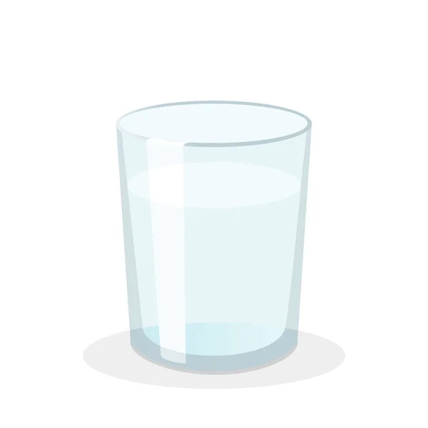 Склянка Води Ізольовані Плоскі Векторні Ілюстрації — стоковий вектор