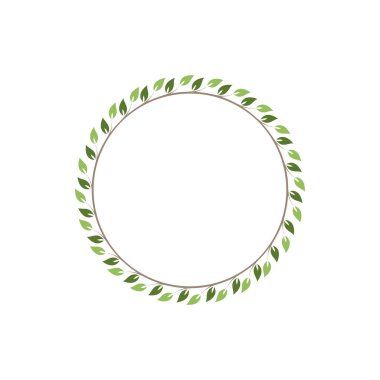 Vintage çiçek yuvarlak çerçeveler. Yeşil dekoratif dairesel sarmaşık çelenk. Vektör çizimi