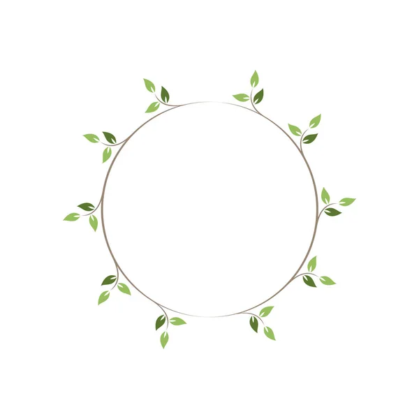 Cadres Ronds Floraux Vintage Couronne Lierre Circulaire Décorative Verte Illustration — Image vectorielle