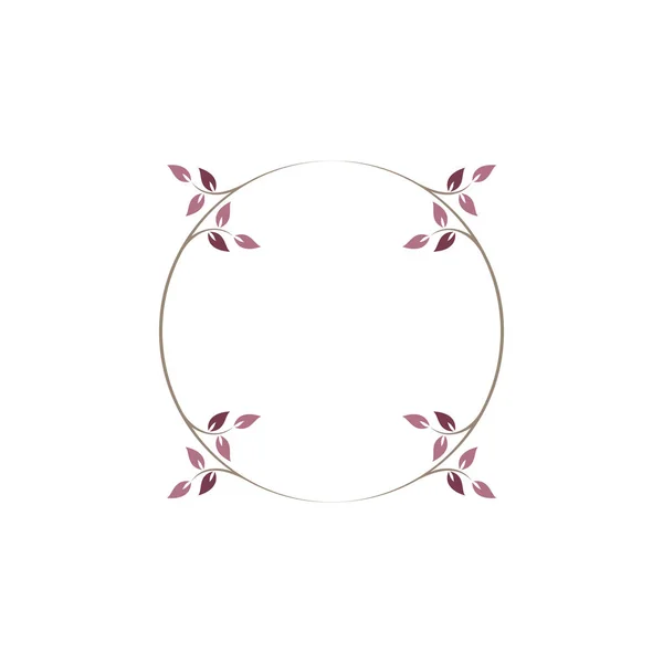 Vintage Bloemige Ronde Frames Roze Decoratieve Ronde Klimop Krans Vectorillustratie — Stockvector