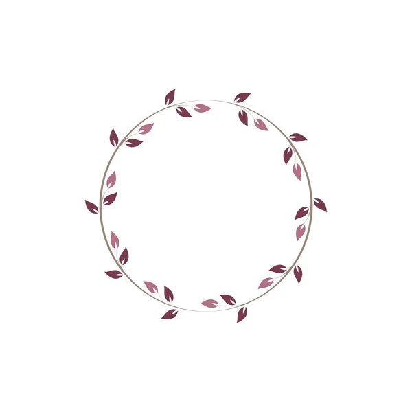 Vintage Florale Runde Rahmen Rosafarbener Dekorativer Kreisförmiger Efeukranz Vektorillustration — Stockvektor