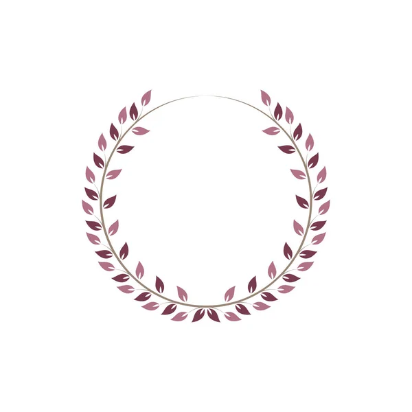 Vintage Bloemige Ronde Frames Roze Decoratieve Ronde Klimop Krans Vectorillustratie — Stockvector