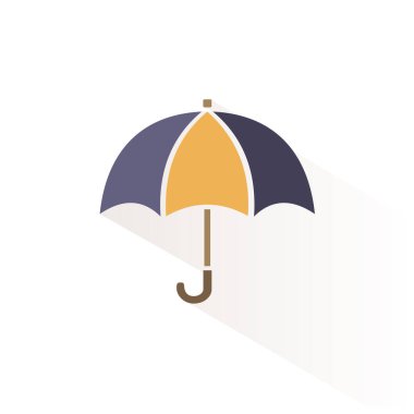 Gölgeli şemsiye rengi simgesi. Düz vektör illüstrasyonu