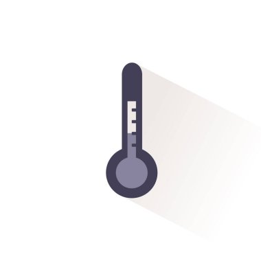 Gölgeli termometre renk simgesi. Düz vektör illüstrasyonu