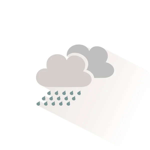 Nubes Lluvia Color Icono Con Sombra Ilustración Vectorial Plana — Vector de stock