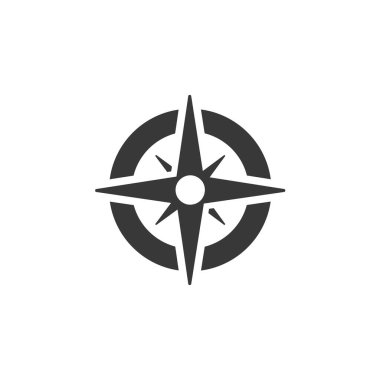 Rüzgar gül işareti. Pusula. Simge. Hava ve harita kabartma vektör çizimi