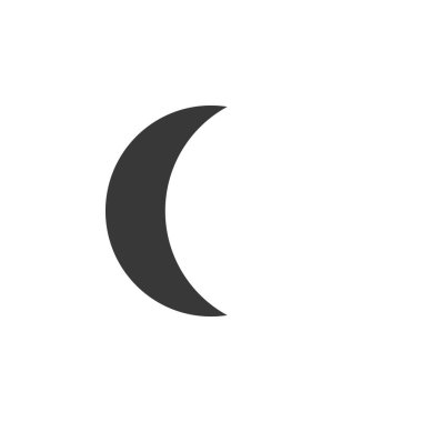 Ay aşaması. Sümüklü Hilal. Simge. Hava kabartması vektör illüstrasyonu