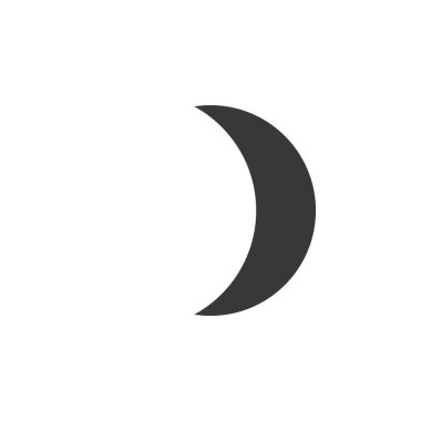 Ay aşaması. Cilalı Hilal. Simge. Hava kabartması vektör illüstrasyonu