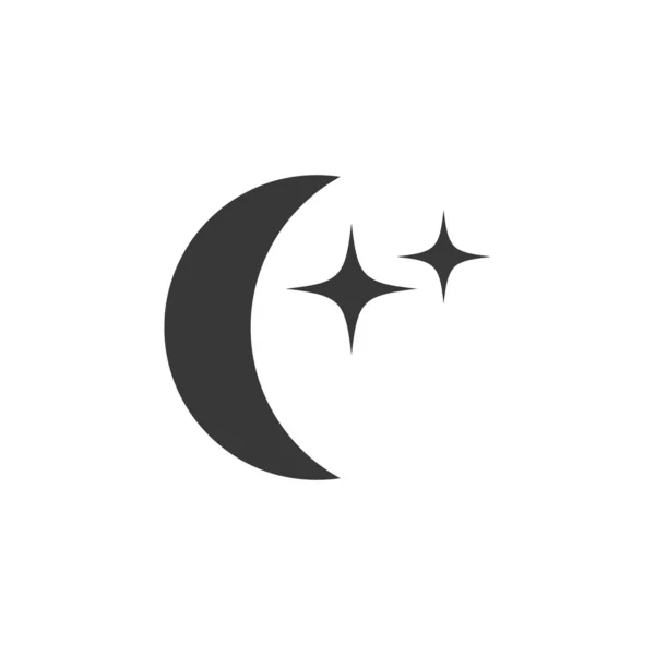 Lua Com Estrelas Ícone Ilustração Vetor Glifo Meteorológico —  Vetores de Stock