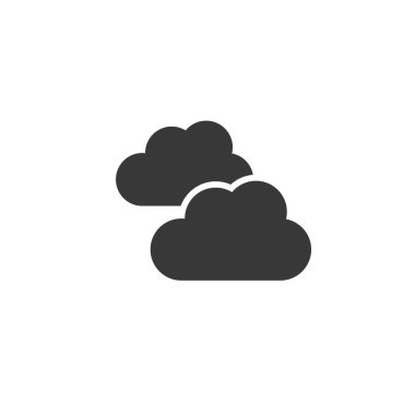 Bulutlar. Bulutlu. Simge. Hava kabartması vektör illüstrasyonu