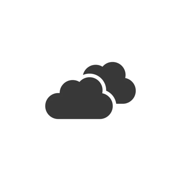 Overcast Clouds Sky Icon Weather Glyph Vector Illustration — Stock Vector