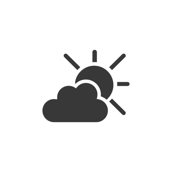 Sun Clouds Icon Weather Glyph Vector Illustration — Stock Vector