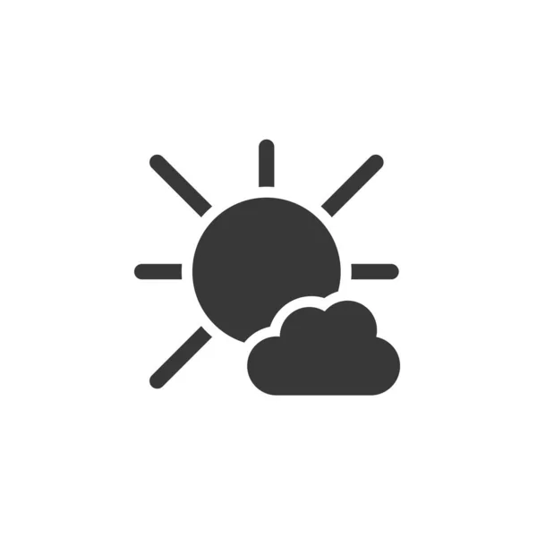 Sunny Day Cloud Icon Weather Glyph Vector Illustration — Stock Vector