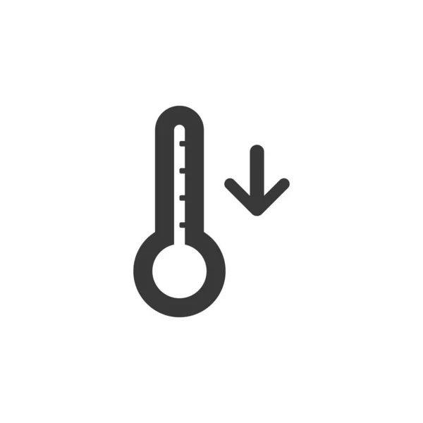 Teploměr Teplota Klesá Ikona Obrázek Vektoru Glyfu Počasí — Stockový vektor