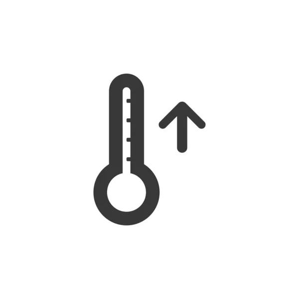 Thermomètre Hausse Température Icône Illustration Vectorielle Glyphe Météorologique — Image vectorielle