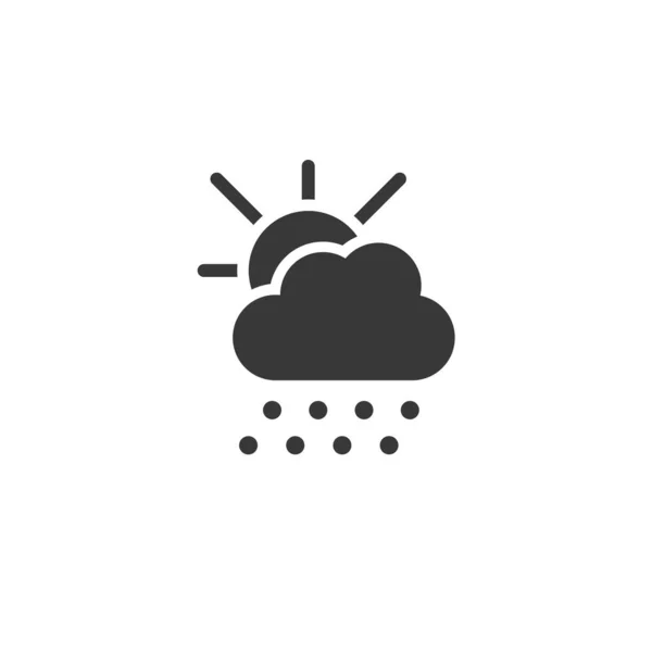 Salve Sole Nuvole Icona Illustrazione Del Vettore Glifo Meteo — Vettoriale Stock