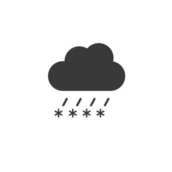 Sleet Cloud Icon Weather Glyph Vector Illustration — Stock Vector