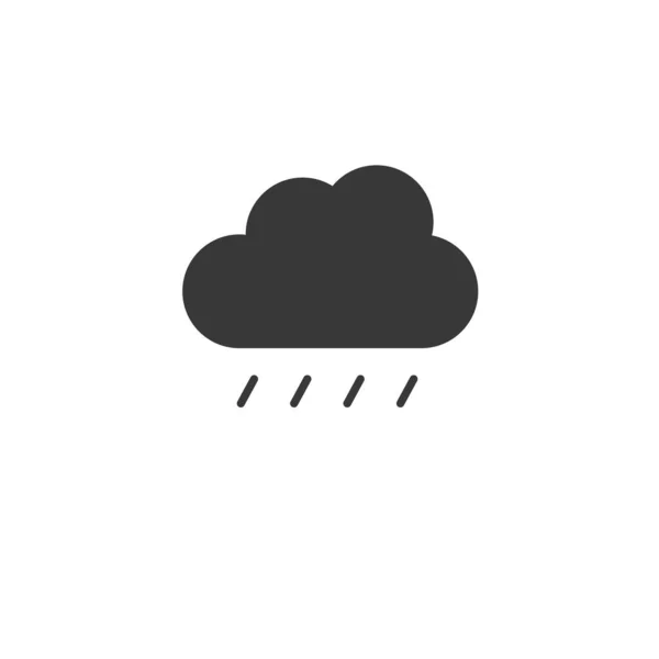 Pioggia Soffice Nuvola Giornata Nuvolosa Icona Illustrazione Del Vettore Glifo — Vettoriale Stock