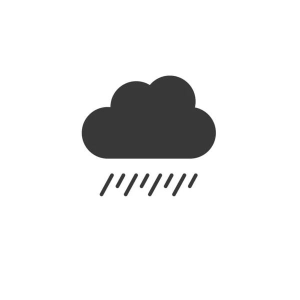 Pioggia Soffice Nuvola Icona Illustrazione Del Vettore Glifo Meteo — Vettoriale Stock