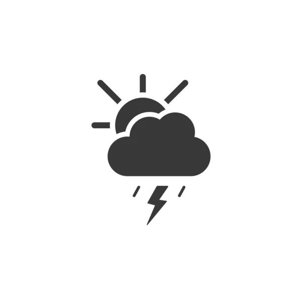 Soft Storm Cloud Sun Icon Weather Glyph Vector Illustration — Stock Vector