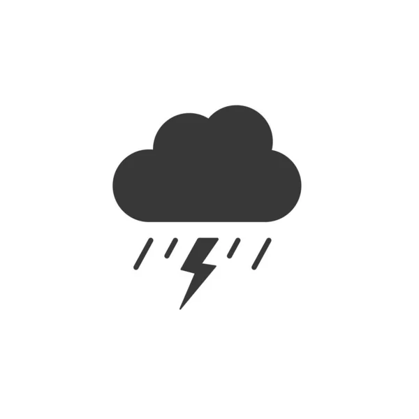 Tempestade Chuva Forte Ícone Ilustração Vetor Glifo Meteorológico — Vetor de Stock
