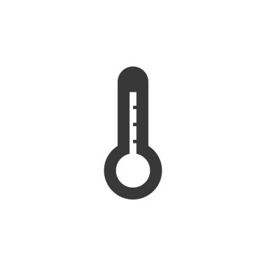 Termometre. Yüksek ateş. İzole edilmiş bir ikon. Hava vektörü illüstrasyonu