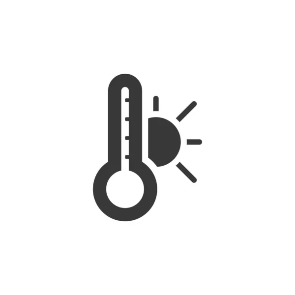 Термометр Літня Температура Сонце Ізольована Ікона Погода Векторні Ілюстрації — стоковий вектор