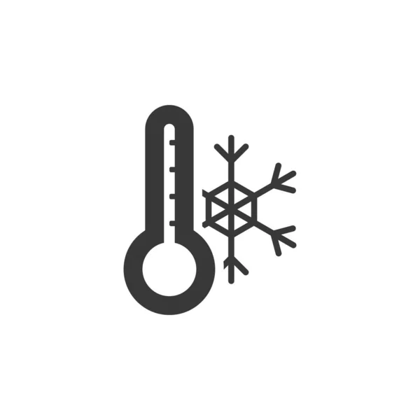 Thermometer Wintertemperatuur Sneeuwvlok Geïsoleerd Icoon Weervector Illustratie — Stockvector