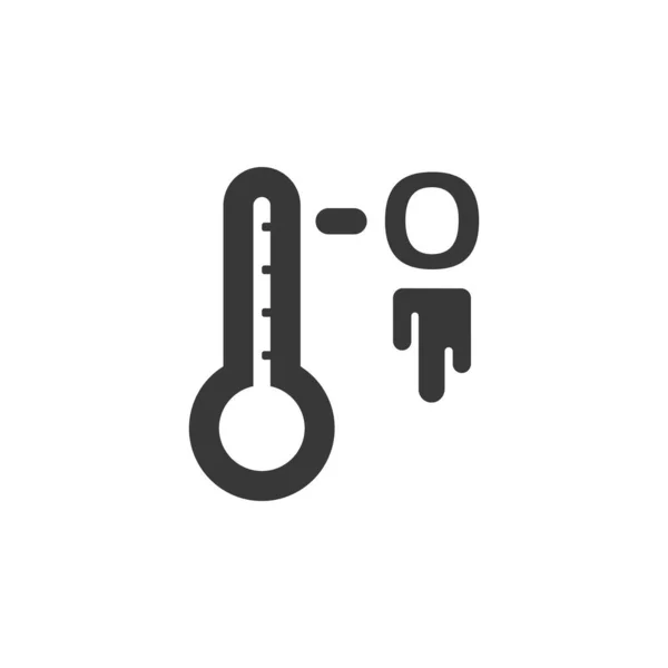 Bevroren Thermometer Geïsoleerd Icoon Weervector Illustratie — Stockvector