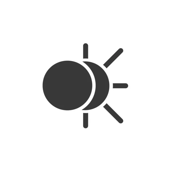 Solar Eclipse Isolated Icon Weather Glyph Vector Illustration — Stock Vector