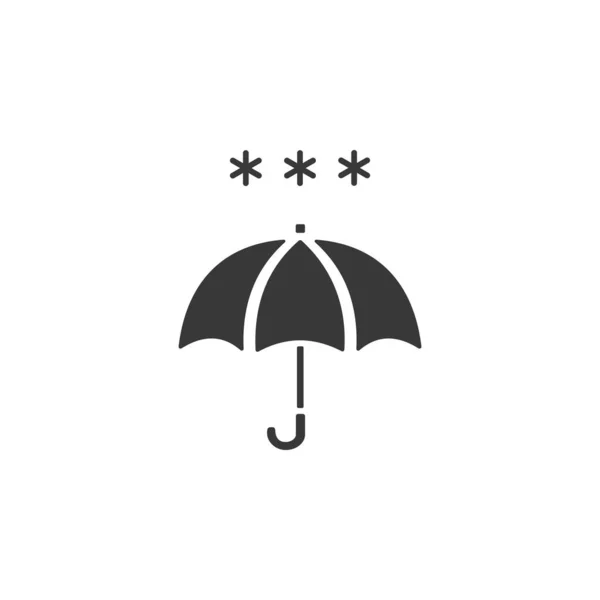 Umbrella Heavy Snow Isolated Icon Weather Glyph Vector Illustration — Stock Vector