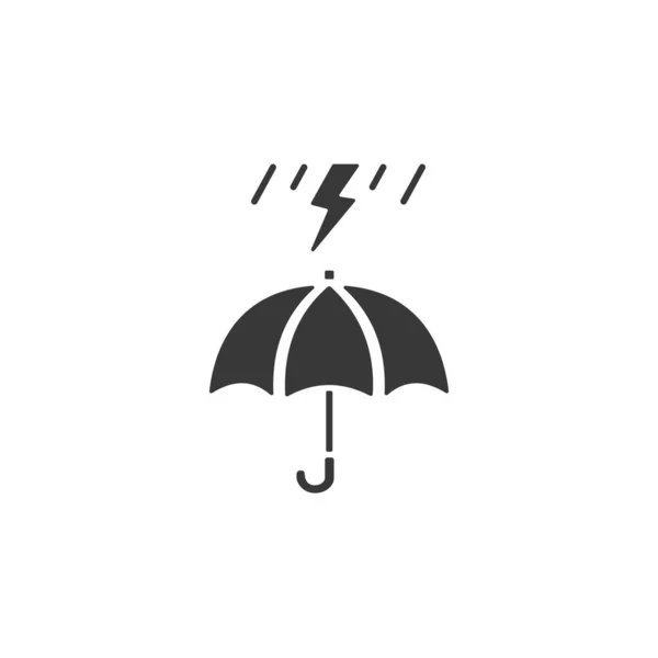 Umbrella Heavy Storm Isolated Icon Weather Glyph Vector Illustration — Stock Vector